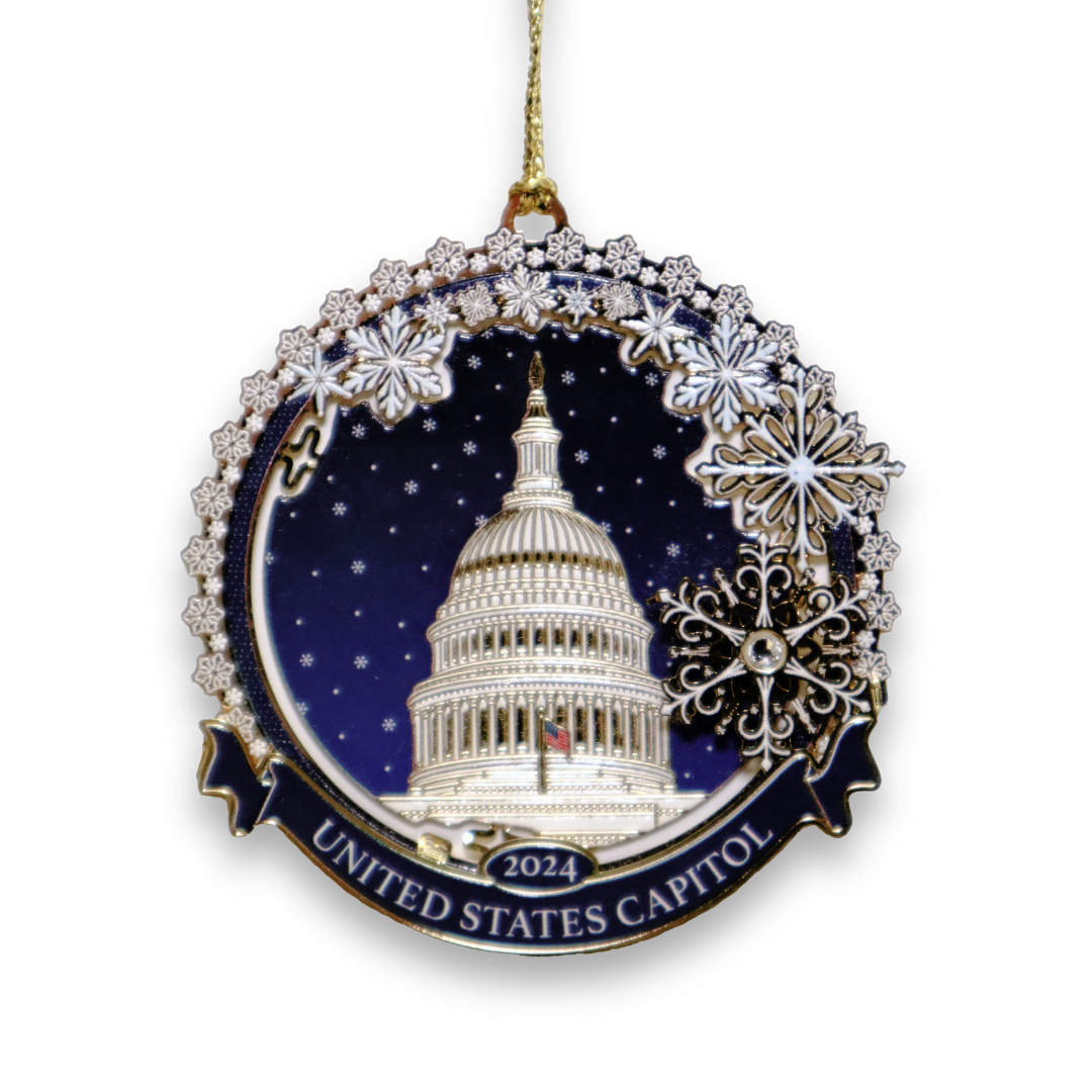 2024 US Capitol Jeweled Snowflake Ornament - United States Capitol Historical Society Gift Shop
