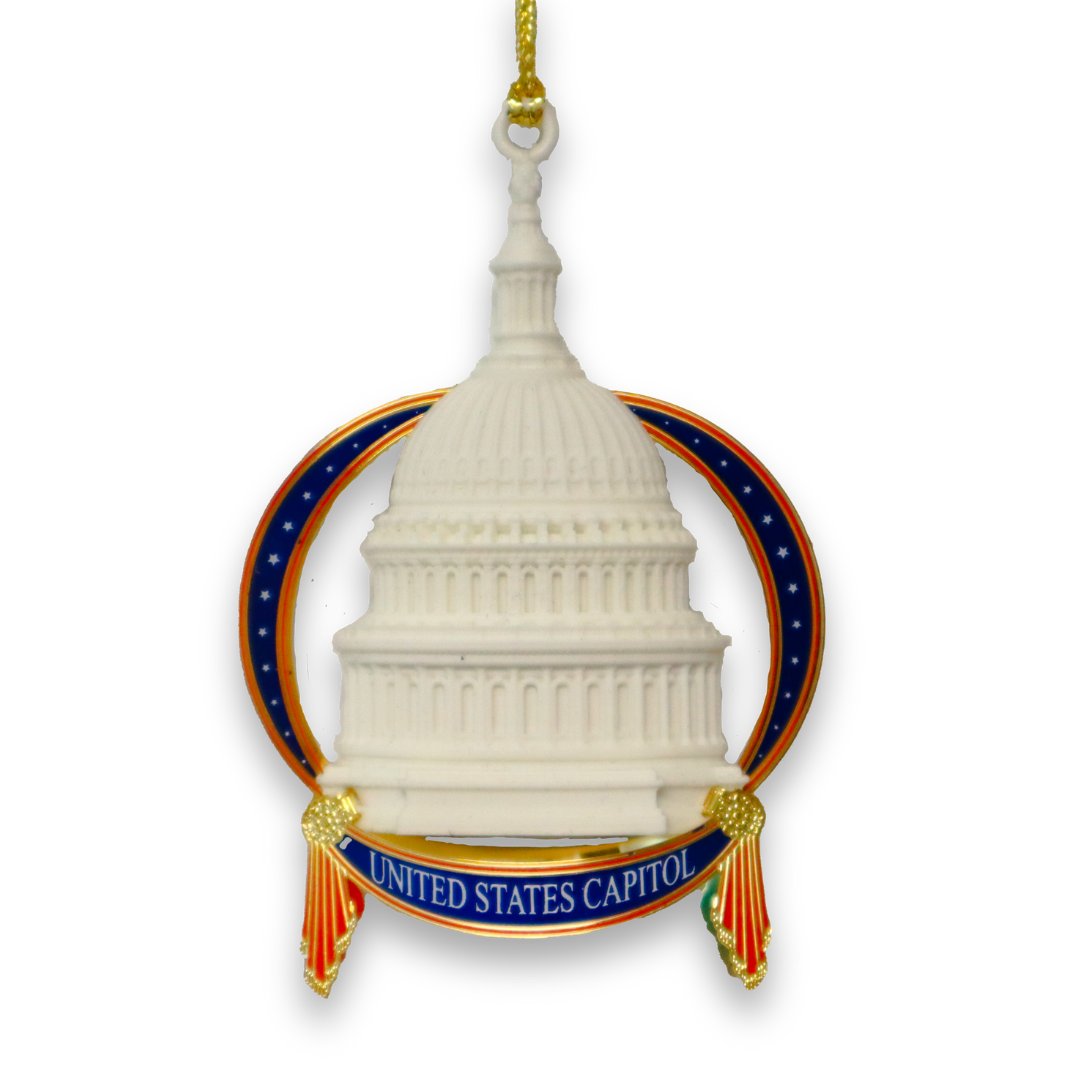 2021 Marble Dome and Metal Ornament - United States Capitol Historical Society Gift Shop