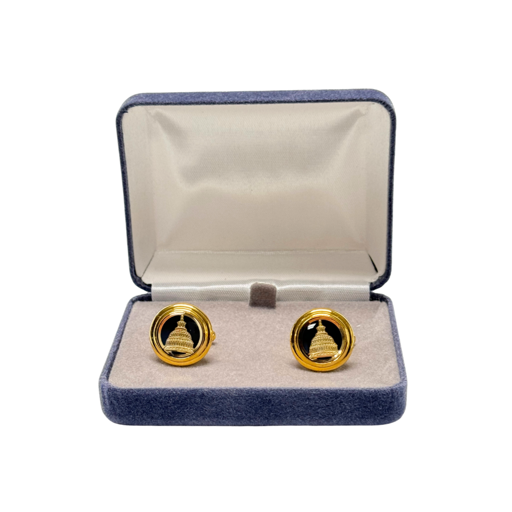 Onyx Etched Capitol Cufflinks - United States Capitol Historical Society Gift Shop