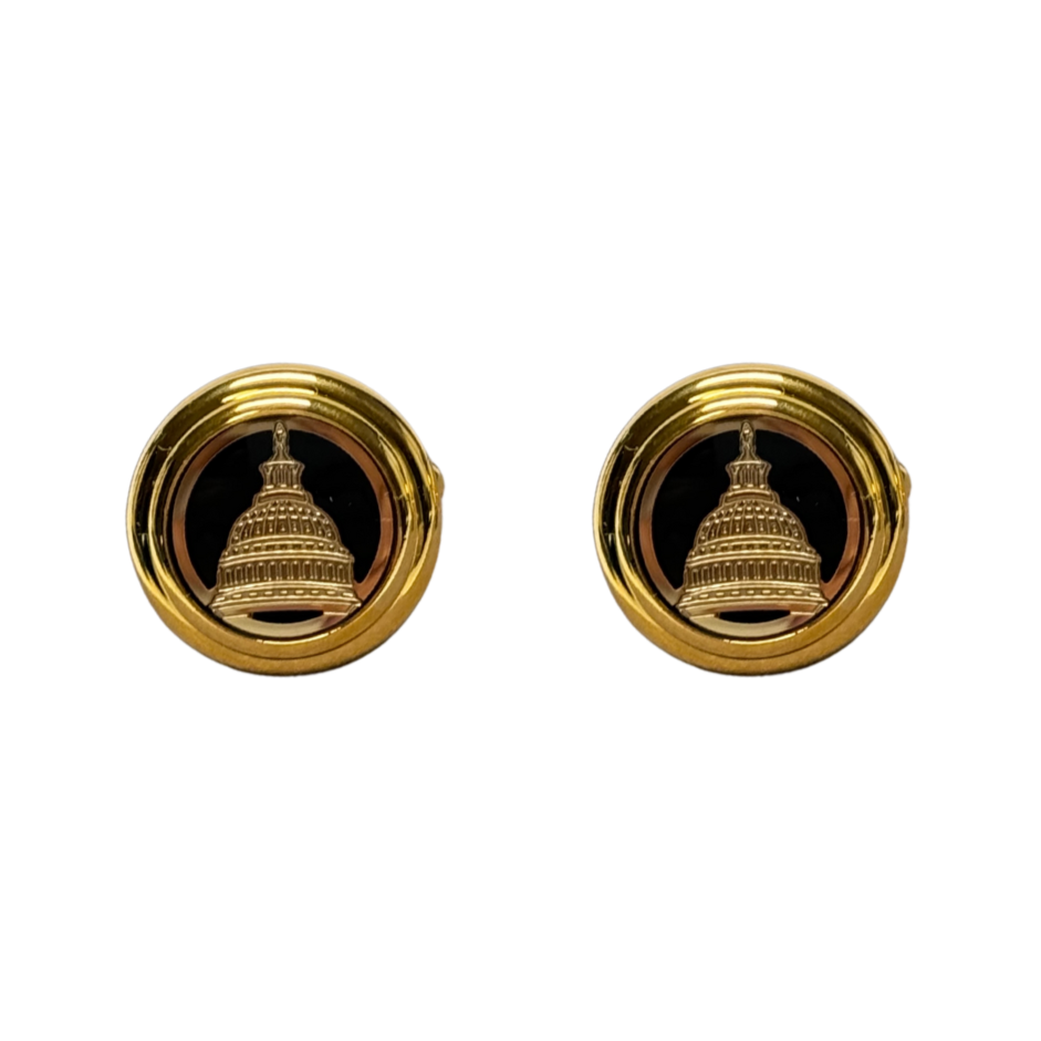 Onyx Etched Capitol Cufflinks - United States Capitol Historical Society Gift Shop