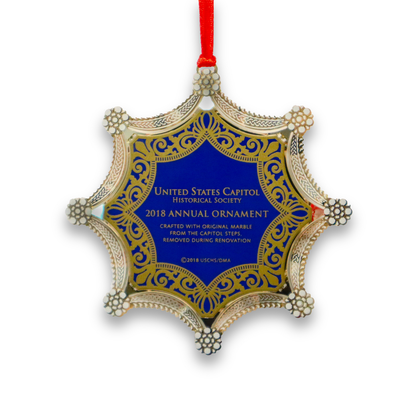 2018 Marble Snowflake Ornament - United States Capitol Historical Society Gift Shop