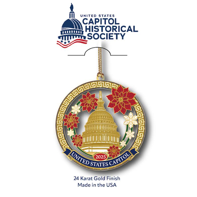 2025 US Capitol Flat Jeweled Ornament - United States Capitol Historical Society Gift Shop