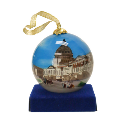 Capitol Inside-Painted Glass Ornament