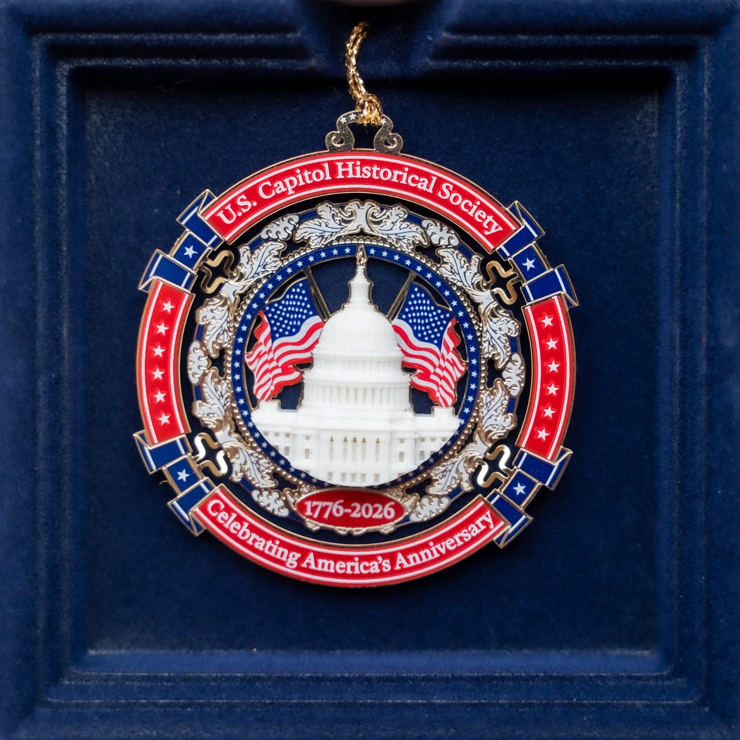 USCHS America 250 Commemorative Marble Ornament - United States Capitol Historical Society Gift Shop