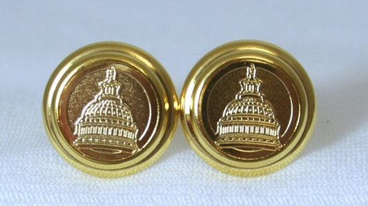 Gold Etched Capitol Cufflinks