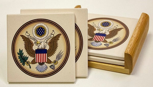 Great Seal Coasters with Tray