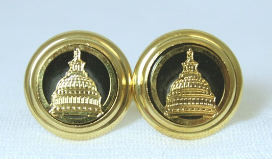 Onyx Etched Capitol Cufflinks