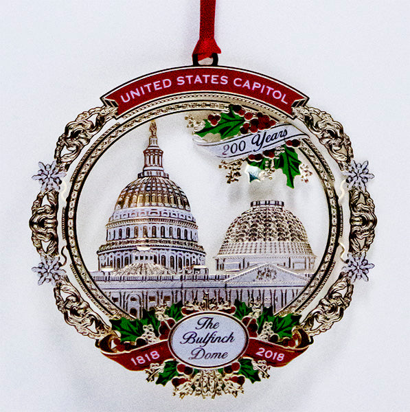 2018 Bullfinch Dome Ornament - United States Capitol Historical Society Gift Shop