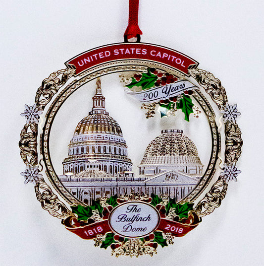 2018 Bullfinch Dome Ornament - United States Capitol Historical Society Gift Shop